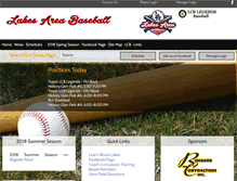 Tablet Screenshot of lakesareabaseball.com